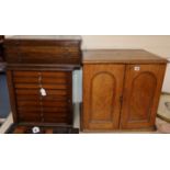 Three cabinets containing Indian stupa