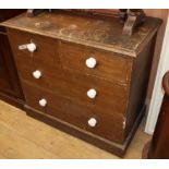 A Victorian painted pine four drawer chest W.91cm