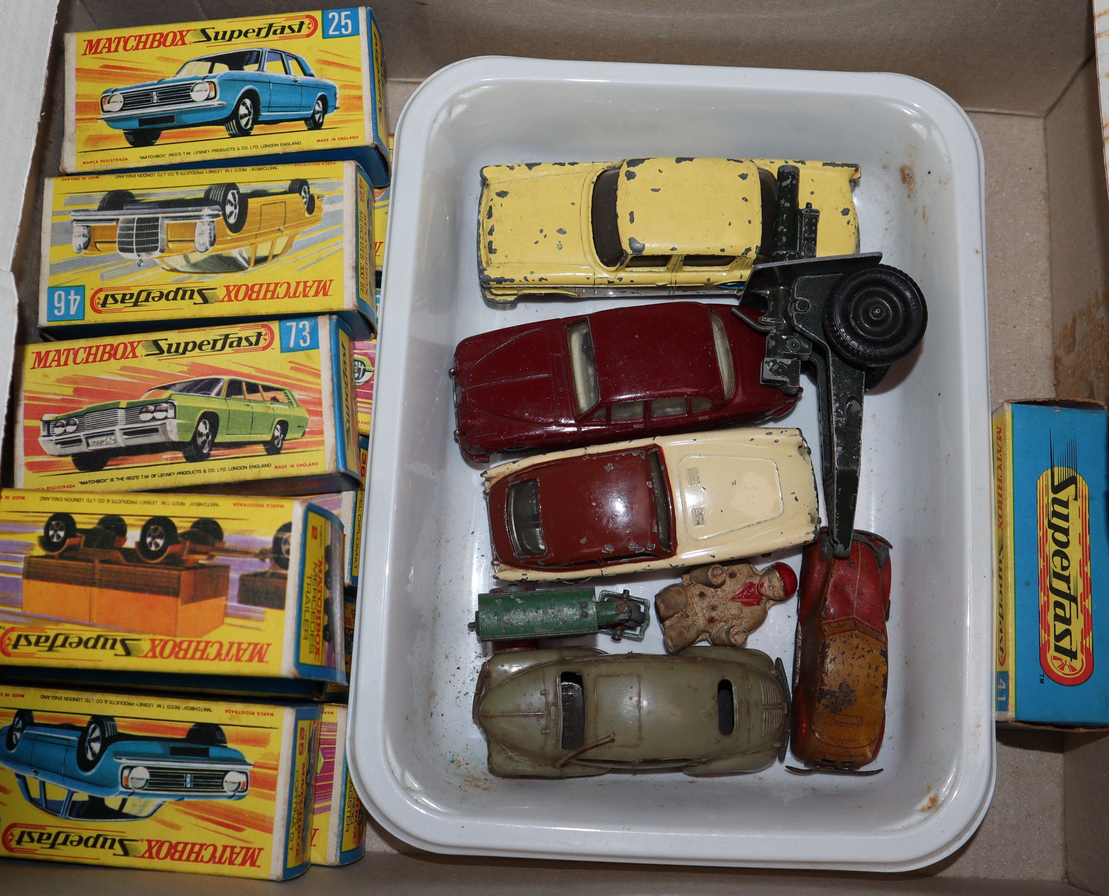 Assorted boxed matchbox covers Mercedes 300 etc