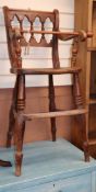 A late Victorian elm and beech child's high chair