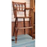 A late Victorian elm and beech child's high chair