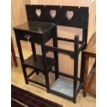 An Edwardian Art Nouveau ebonised hallstand W.81cm