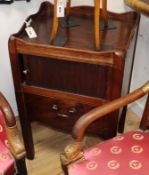 A George III mahogany tray top tambour commode W.50cm