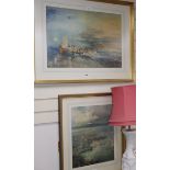 After J.M.W. Turner, coloured print, 'Folkestone from the Sea' and a colour print 'Ardrossan