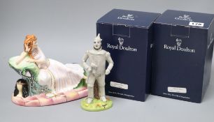 Four Royal Doulton from The Wizard of Oz: Tin Man, The Lion, Scarecrow and Dorothy and a Peggy