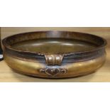 A Uruli bronze 19th century temple bowl handle to handle 45cm