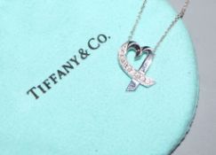 A modern Paloma Picasso for Tiffany & Co 18ct white gold and diamond set pendant necklace, pendant