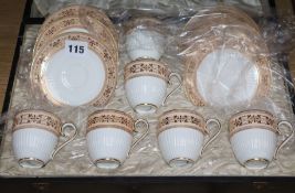 A Victorian Staffordshire china tea set, boxed