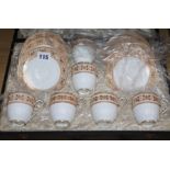 A Victorian Staffordshire china tea set, boxed