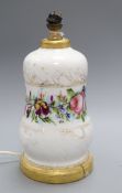 A French enamelled glass lamp base