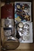 A quantity of mixed collectables including silver, wine labels, tortoiseshell opera glasses, etc.
