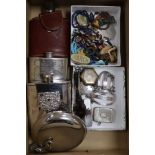 A quantity of mixed collectables including silver, wine labels, tortoiseshell opera glasses, etc.