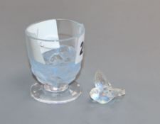 A Lalique glass and a bird ornament