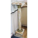 A Victorian gilt metal mounted onyx pedestal H.107cm