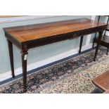 A George III style mahogany two drawer serving table W.182cm