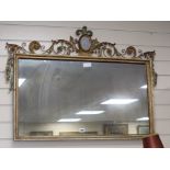 An 18th century style French painted wall mirror W.96cm