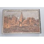 Leslie W. Rowsell - five printing blocks with views of Alfriston and Littlington