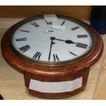 A Victorian single fusee wall clock