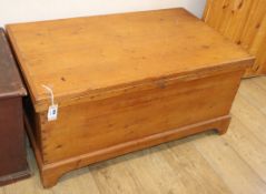 A large Victorian pine trunk W.105cm