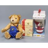 Steiff BMW bear, a Polar bear china ornament and Steiff Roly Poly Christmas ornament