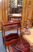 A mahogany candlestand, with twist column and an Edwardian mahogany bookstand (2) Candlestand H.