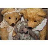 A Marjan Jorritsma handmade Stella bear, a Nellie Bruin bear and a Ruby Bruin bear