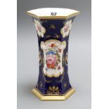 A Royal Crown Derby flower-painted vase height 20.5cm