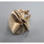 An early 1970's Finnish Bjorn Weckstrom for Lapponia sterling silver dress ring 'Jaara's Dream',