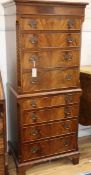 A reproduction George III style mahogany chest on chest W.63cm