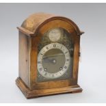 A walnut mantel clock H.24cm