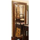 A burr walnut rectangular gilt mirror H.114cm