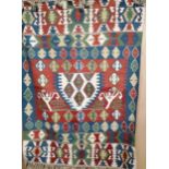 A polychrome Kelim rug (geometric) Approx. 170 x 120cm