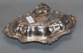 A Victorian silver plated tureen