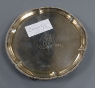 A George III silver waiter, Jones & Scofield, London, 1777, 15.3cm, 6 oz.