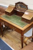 A Sheraton revival mahogany desk W.92cm