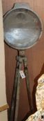 A vintage Bullfinch morse code lamp on spotlight stand H.160cm