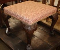 A Georgian-style mahogany dressing stool W.51cm