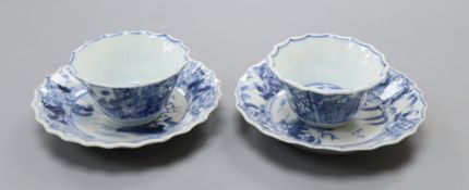 A pair of Kangxi tea bowls and saucers Saucers diameter 10cm