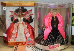 Two Happy Holidays Barbie dolls