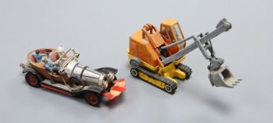 A Corgi Chitty Chitty Bang Bang bank and a Corgi Priestman digger