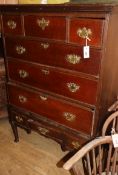 An 18th century oak chest on stand W.97cm