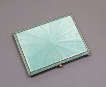 A George V silver and guilloche enamel cigarette case, Henry Clifford Davis, Birmingham, 1930 (