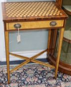 A pair of marquetry side tables W.55cm