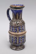 A Doulton Lambeth ewer by Elizabeth A Sayers, dated 1879