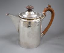 A George III silver hot water jug, Robert Hennell I & Samuel Hennell, London 1804, of cylindrical