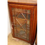 An Edwardian inlaid standing corner cabinet W.72cm