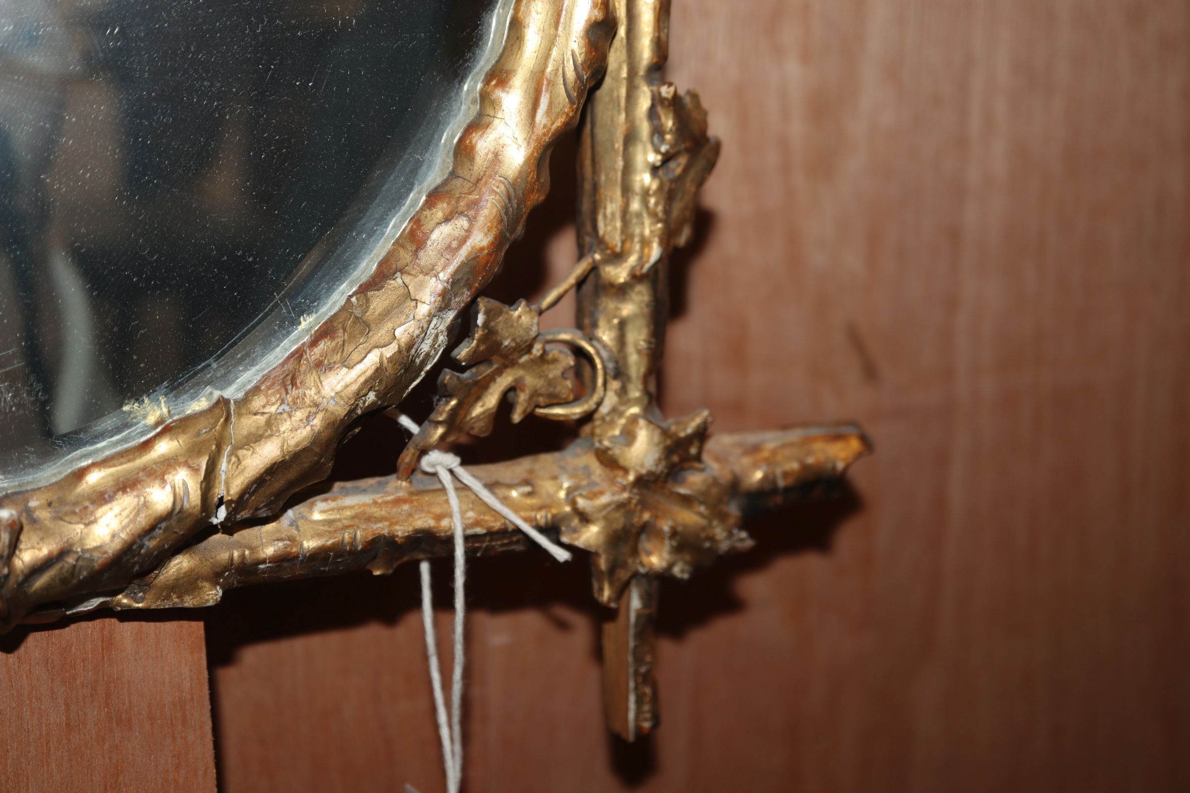 A Victorian gilt and gesso wall mirror H.42cm - Image 2 of 5