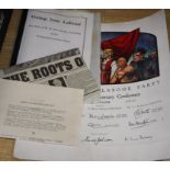 A group of ephemera relating to Independent Labour Party anniversary Conference poster etc.