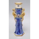 A Doulton Lambeth slender hexagonal vase, designed by Francis C Pope, early 20th century, with