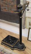 A set of late VIctorian black painted cast iron Avery personal scales